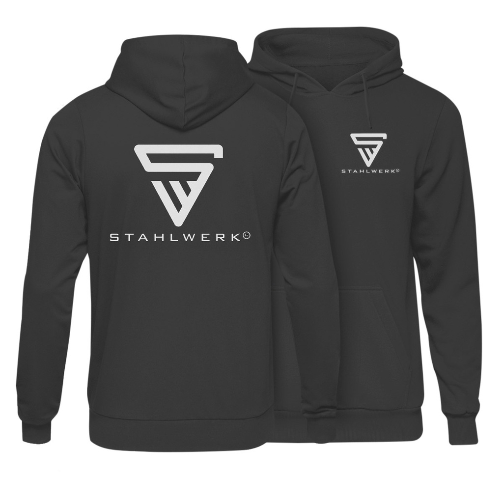 STAHLWERK Hoodie Schwarz Kapuzen-Pullover Größe L 100% Baumwolle 