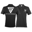 STAHLWERK Polo-Shirt Größe L Schwarz Kurzarm Polo-Hemd Logo-Print 100% Baumwolle