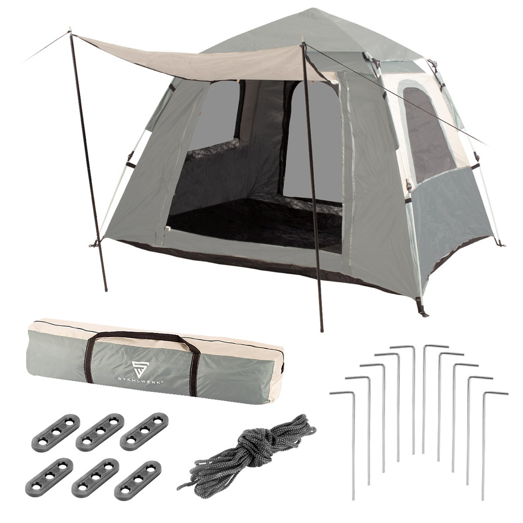 STAHLWERK Campingzelt Z-210 ST 210 x 160 cm selbstaufbauendes Pop-Up-Zelt